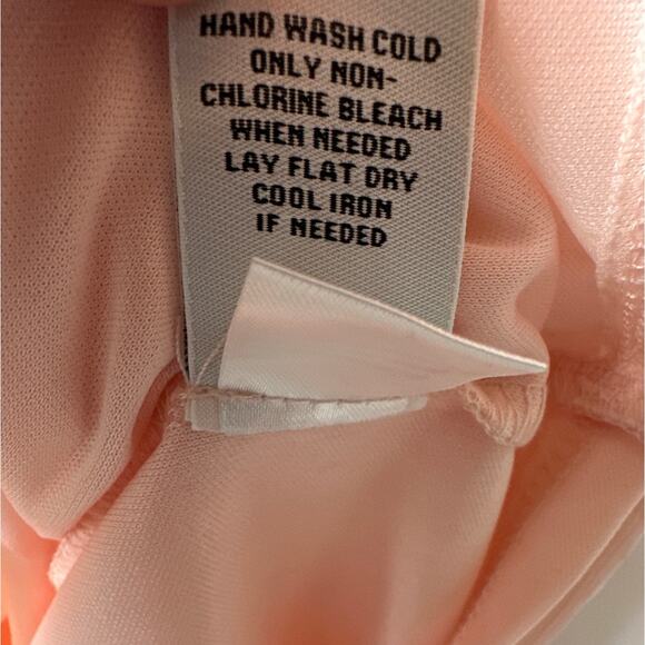 Fever Smocked Waist Long Bell-Sleeve Clip-Dot Blouse Top Pink Sz XL Cottagecore - Picture 10 of 12